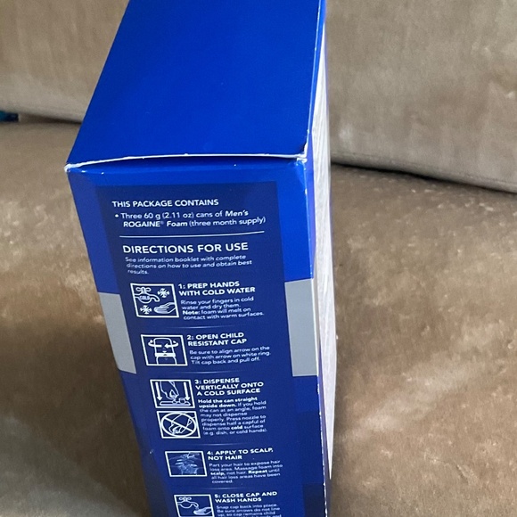 Men's ROGAINE 5% Minoxidil Unscented Foam Hair Regrowth - 3 Pack. Exp. 07/2026 - Picture 4 of 5